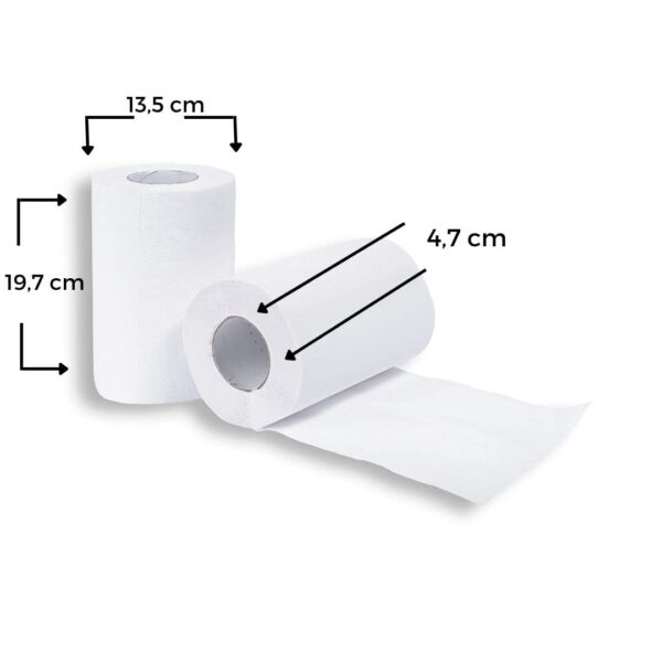 A515 - 12 Rotoli Asciugamani da 200 Strappi Carta Pura Cellulosa - immagine 4