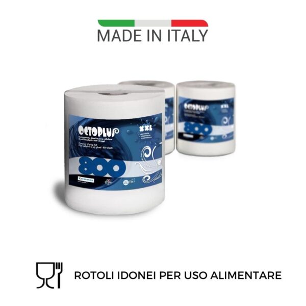 P800 - 3 Rotoli da 800 strappi con maniglia. Carta Pura Cellulosa - immagine 3