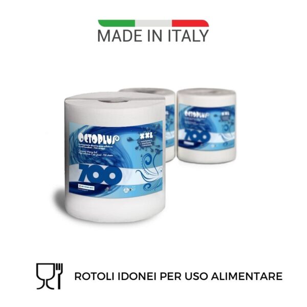 P700 - 3 Rotoli da 700 strappi con maniglia. Carta Pura Cellulosa - immagine 4