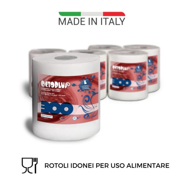 P300 - 6 Rotoli da 300 strappi. Carta Pura cellulosa - immagine 2
