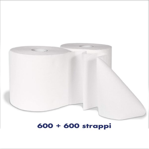 B610 - Bobina Industriale 600 Strappi. Carta Pura Cellulosa - immagine 3
