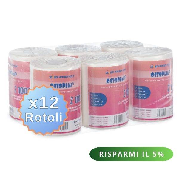 Z1000 – 12 Rotoli 1000 usi. Carta Pura Cellulosa
