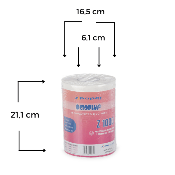 Z1000 – 24 Rotoli 1000 usi. Carta Pura Cellulosa - immagine 3