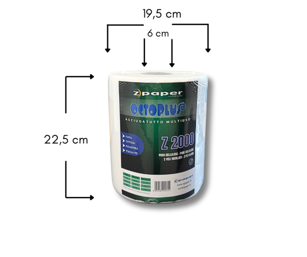 Z2000 – 12 Rotoli 2000 usi. Carta Pura Cellulosa - immagine 4