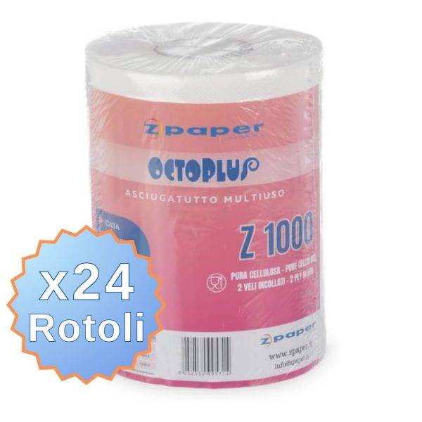 Z1000 – 24 Rotoli 1000 usi. Carta Pura Cellulosa - immagine 4