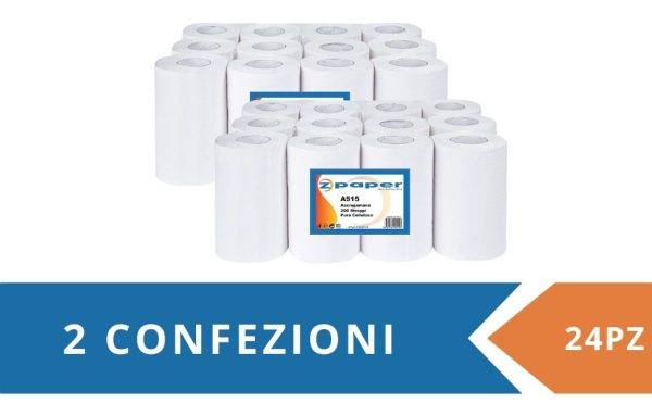 A515 – 24 Rotoli Asciugamani da 200 Strappi Carta Pura Cellulosa - immagine 2