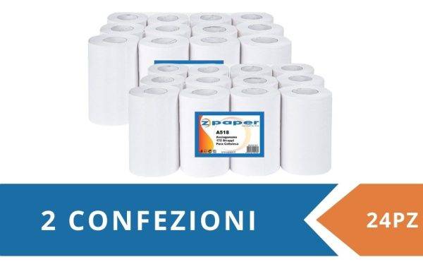 A518 – 24 Rotoli Asciugamani da 60 Metri Carta Pura Cellulosa - immagine 2