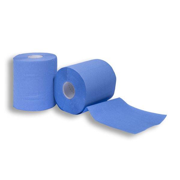 A510 – 12 Rotoli Asciugamani da 450 Strappi Carta Cellulosa BLU - immagine 3